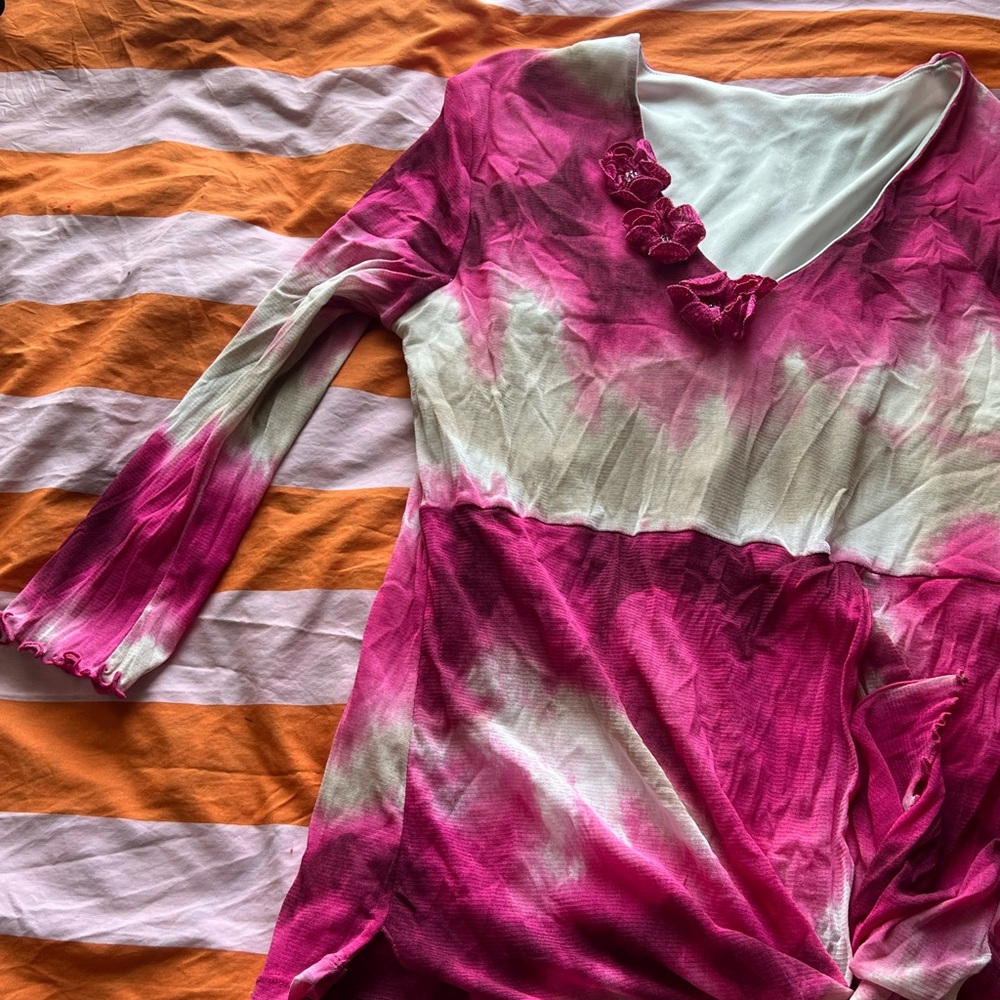 Elegant Pink Tie-Dye Women's Top